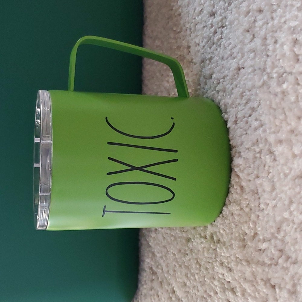 Rae Dunn green metal toxic cup